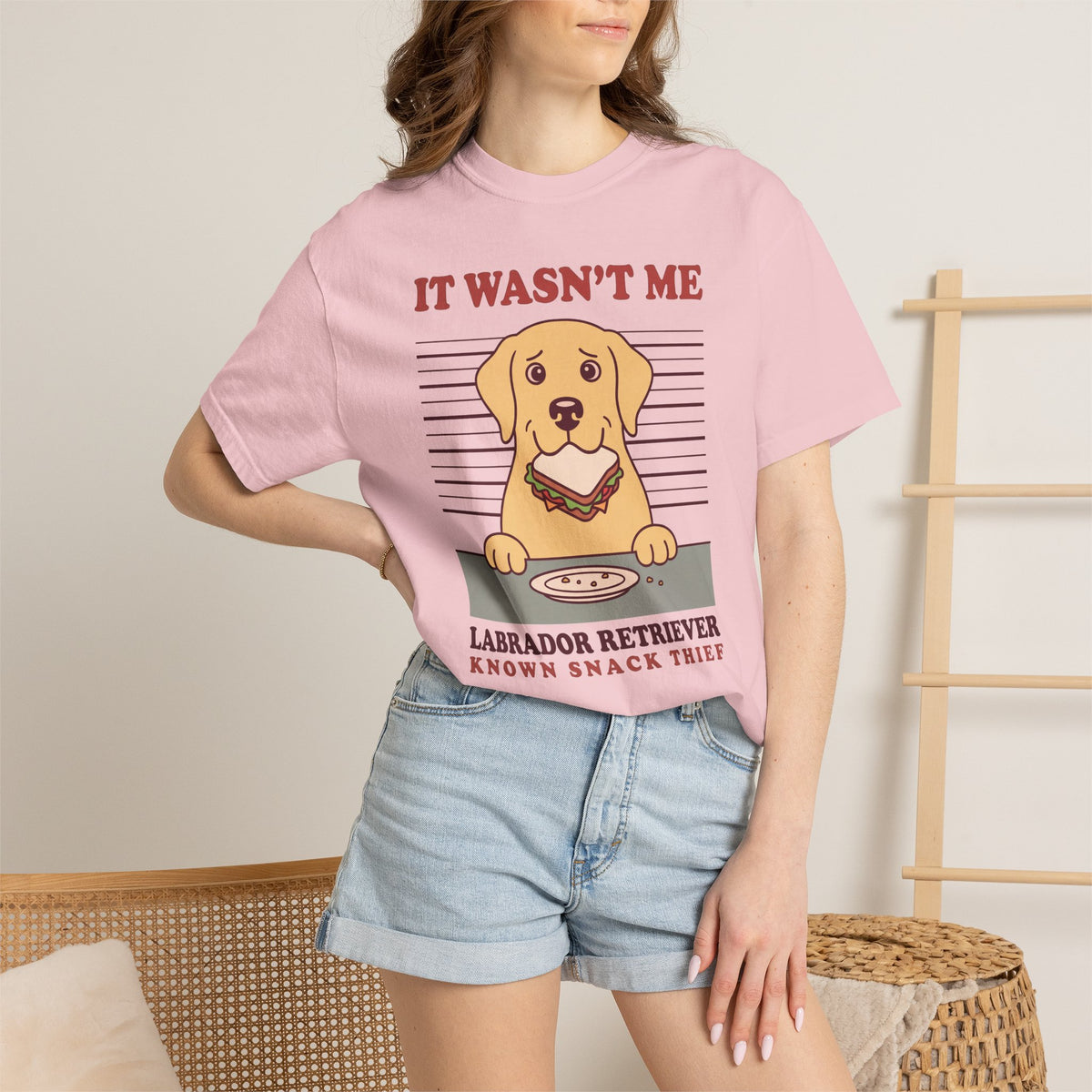 Labrador Retriever Shirt, It Wasn't Me Known Snack Thief Funny Dog Comfort Colors Tee