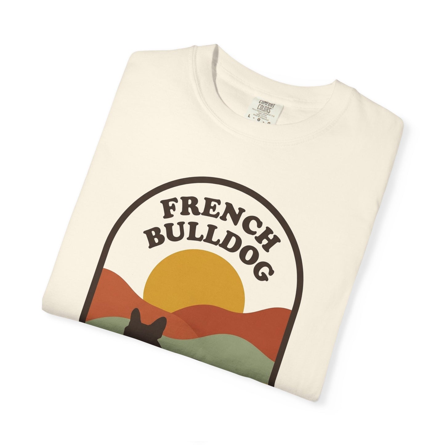 French Bulldog Dad Shirt — Retro Sunset Comfort Colors® Tee | Frenchie Lover Gift
