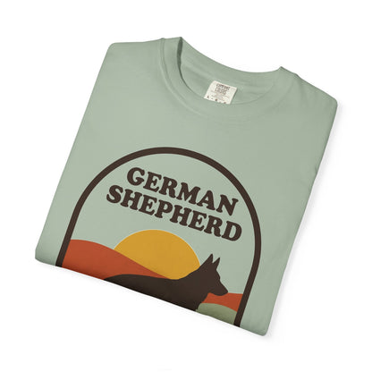 German Shepherd Mom Shirt — Retro Sunset Comfort Colors® Tee | GSD Mom Gift