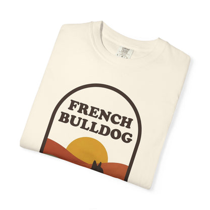 French Bulldog Mom Shirt — Retro Sunset Comfort Colors® Tee | Frenchie Mom Gift