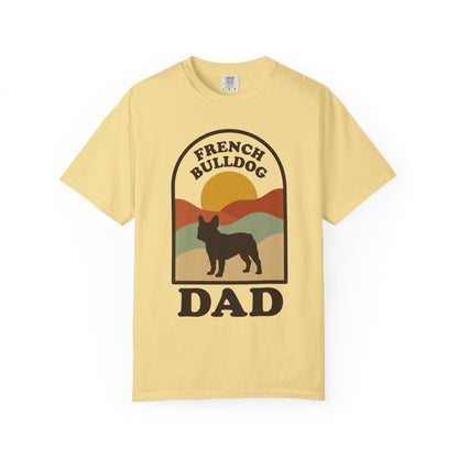 French Bulldog Dad Shirt — Retro Sunset Comfort Colors® Tee | Frenchie Lover Gift