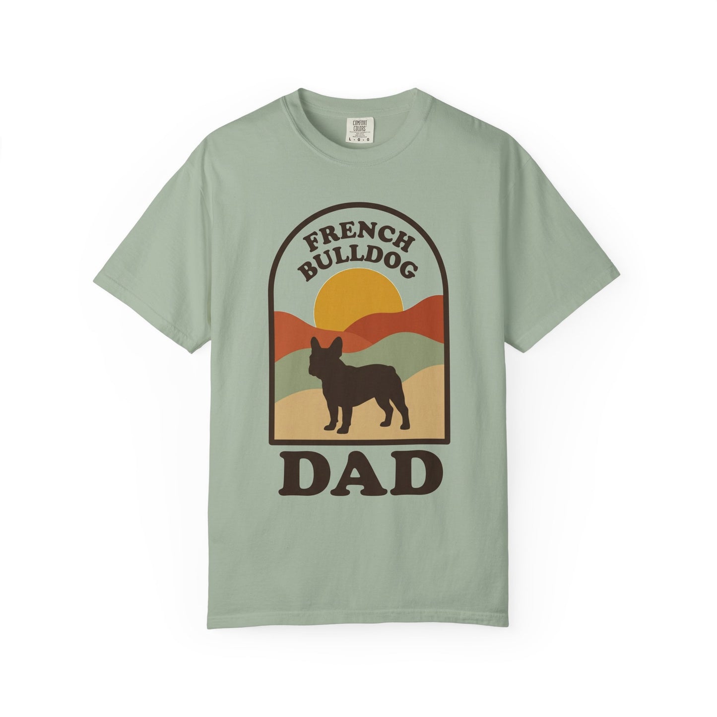 French Bulldog Dad Shirt — Retro Sunset Comfort Colors® Tee | Frenchie Lover Gift