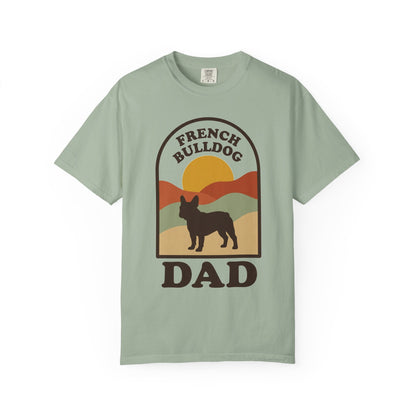 French Bulldog Dad Shirt — Retro Sunset Comfort Colors® Tee | Frenchie Lover Gift
