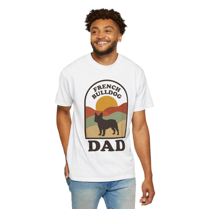 French Bulldog Dad Shirt — Retro Sunset Comfort Colors® Tee | Frenchie Lover Gift