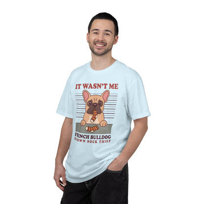 French Bulldog Shirt, It Wasn't Me Known Sock Thief Funny Dog Comfort Colors Tee