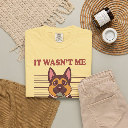 German Shepherd Shirt, It Wasn't Me Known Slipper Thief Funny Dog Comfort Colors Tee