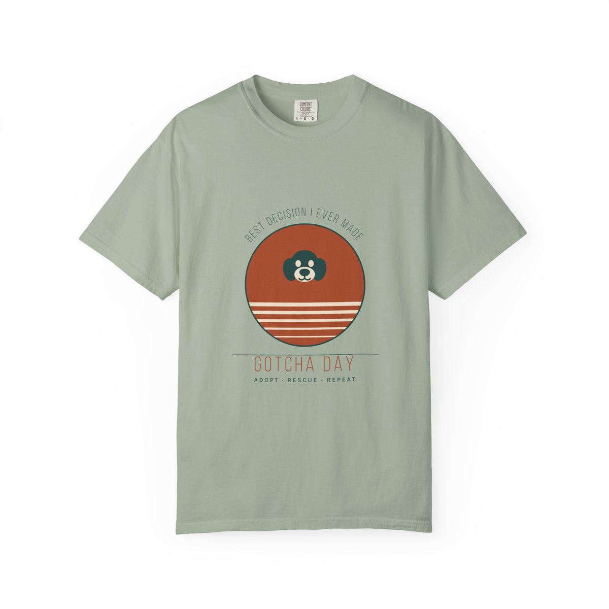 Gotcha Day Sunset Shirt — Retro Rescue Dog Adoption Anniversary Comfort Colors® Tee