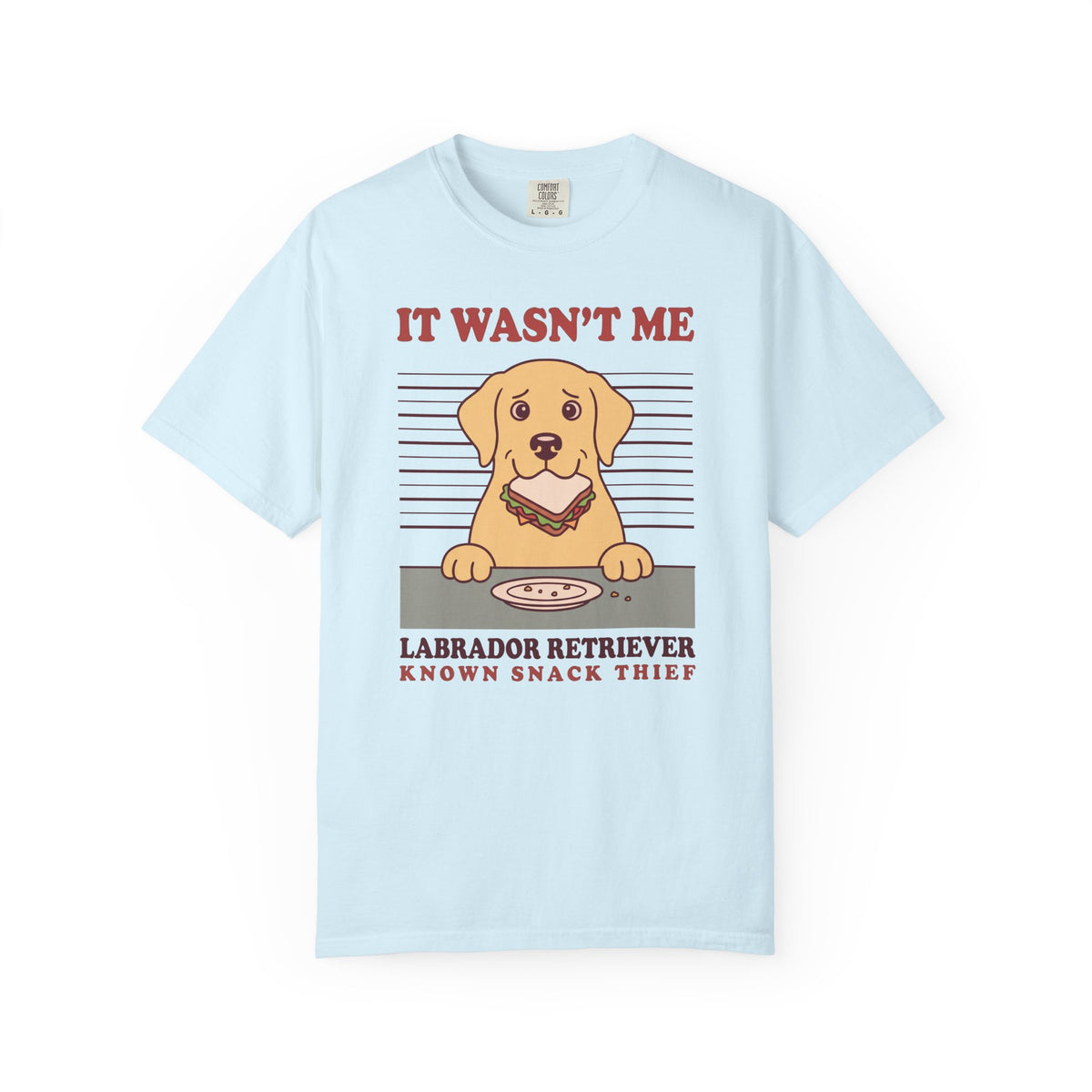 Labrador Retriever Shirt, It Wasn't Me Known Snack Thief Funny Dog Comfort Colors Tee
