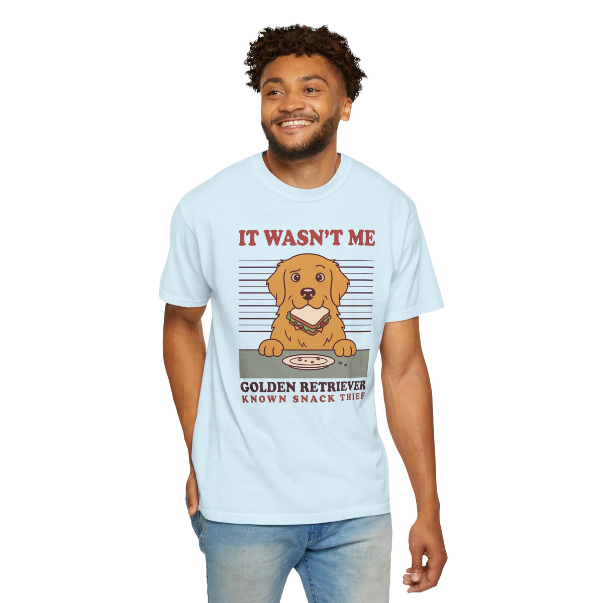 Golden Retriever Shirt, It Wasn't Me Known Snack Thief Funny Dog Comfort Colors Tee