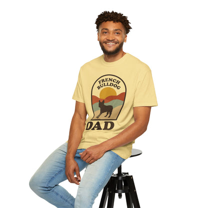 French Bulldog Dad Shirt — Retro Sunset Comfort Colors® Tee | Frenchie Lover Gift