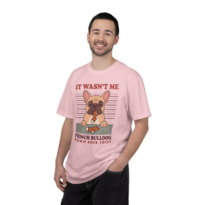 French Bulldog Shirt, It Wasn't Me Known Sock Thief Funny Dog Comfort Colors Tee