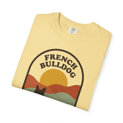 French Bulldog Dad Shirt — Retro Sunset Comfort Colors® Tee | Frenchie Lover Gift
