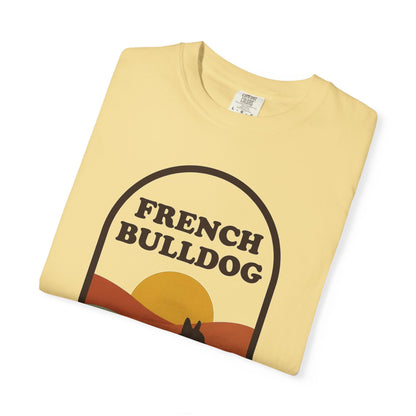French Bulldog Mom Shirt — Retro Sunset Comfort Colors® Tee | Frenchie Mom Gift