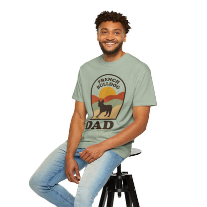 French Bulldog Dad Shirt — Retro Sunset Comfort Colors® Tee | Frenchie Lover Gift