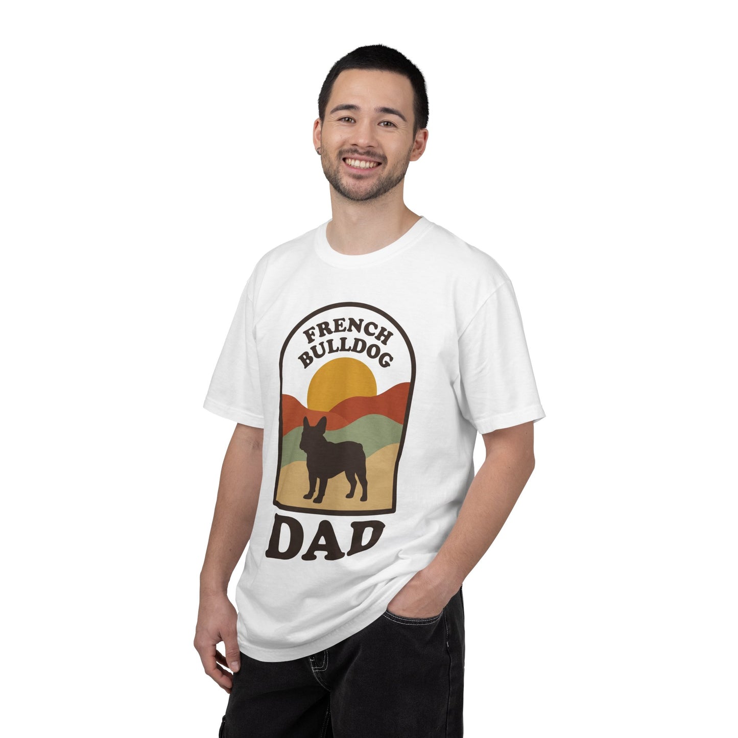 French Bulldog Dad Shirt — Retro Sunset Comfort Colors® Tee | Frenchie Lover Gift