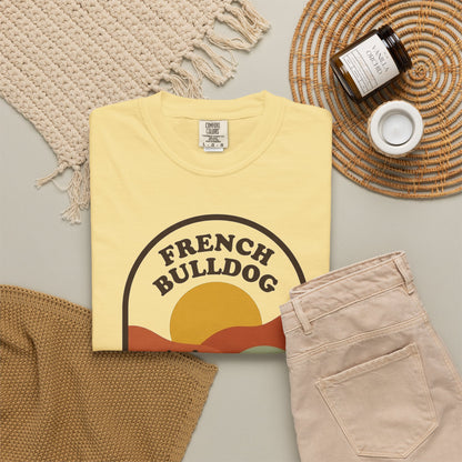 French Bulldog Dad Shirt — Retro Sunset Comfort Colors® Tee | Frenchie Lover Gift