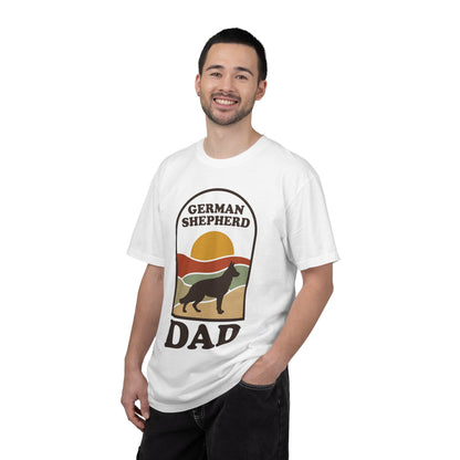 German Shepherd Dad Shirt — Retro Sunset Comfort Colors® Tee | GSD Dad Gift
