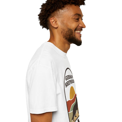 German Shepherd Dad Shirt — Retro Sunset Comfort Colors® Tee | GSD Dad Gift