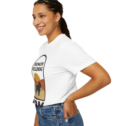 French Bulldog Mom Shirt — Retro Sunset Comfort Colors® Tee | Frenchie Mom Gift
