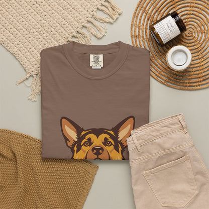 German Shepherd Halloween Shirt — Dog with Pumpkin Comfort Colors Tee