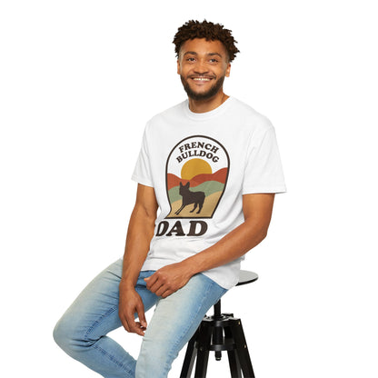 French Bulldog Dad Shirt — Retro Sunset Comfort Colors® Tee | Frenchie Lover Gift
