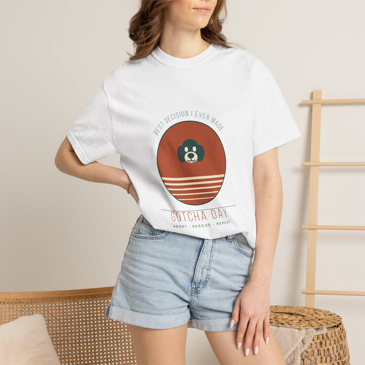 Gotcha Day Sunset Shirt — Retro Rescue Dog Adoption Anniversary Comfort Colors® Tee