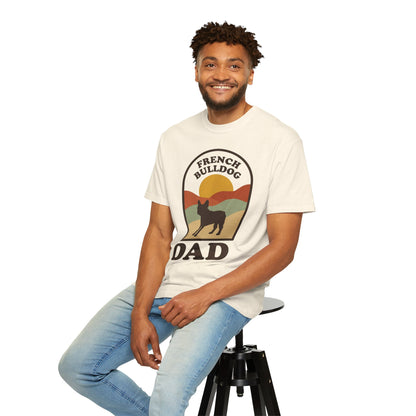French Bulldog Dad Shirt — Retro Sunset Comfort Colors® Tee | Frenchie Lover Gift