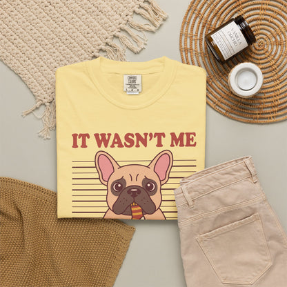 French Bulldog Shirt, It Wasn't Me Known Sock Thief Funny Dog Comfort Colors Tee