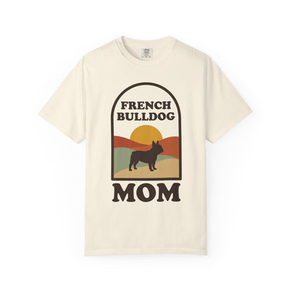 French Bulldog Mom Shirt — Retro Sunset Comfort Colors® Tee | Frenchie Mom Gift