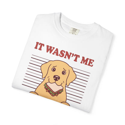 Labrador Retriever Shirt, It Wasn't Me Known Snack Thief Funny Dog Comfort Colors Tee