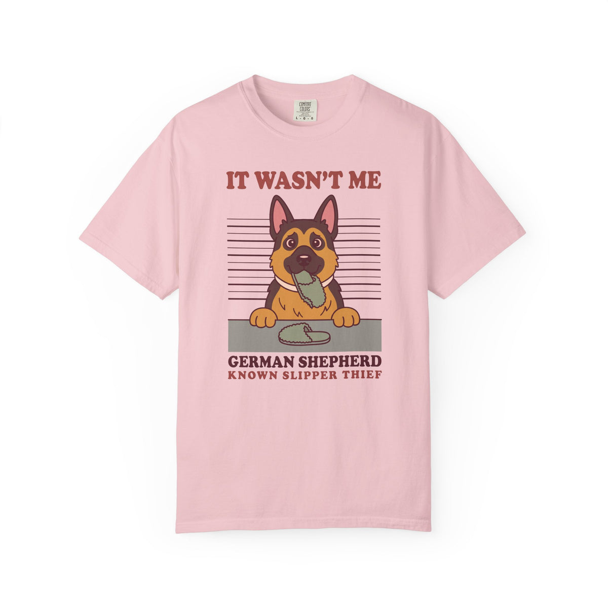 German Shepherd Shirt, It Wasn't Me Known Slipper Thief Funny Dog Comfort Colors Tee
