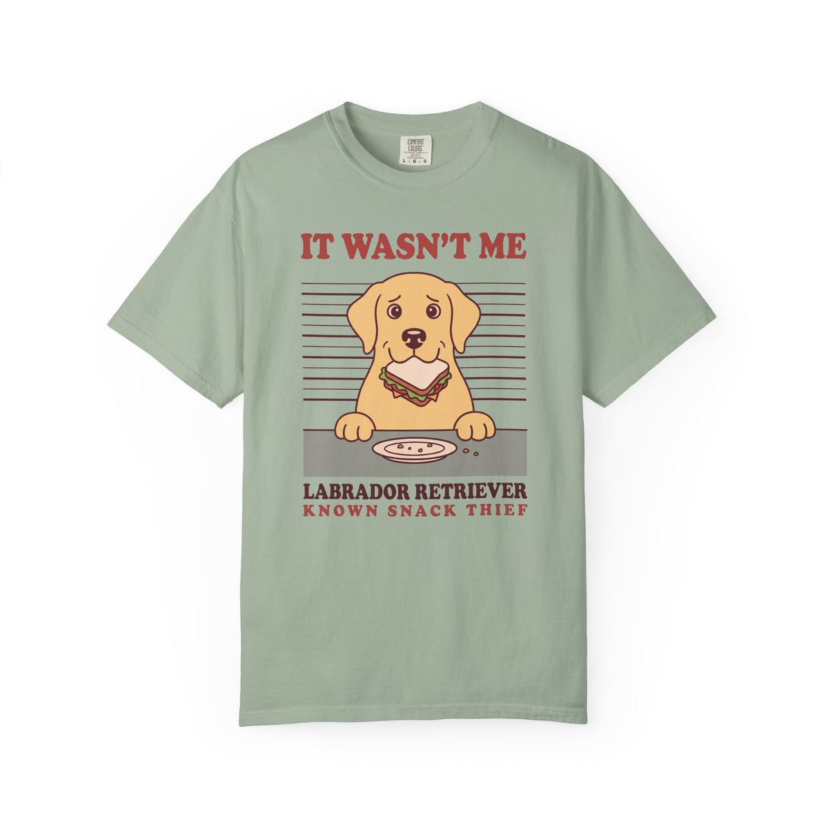 Labrador Retriever Shirt, It Wasn't Me Known Snack Thief Funny Dog Comfort Colors Tee