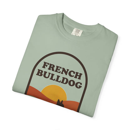 French Bulldog Mom Shirt — Retro Sunset Comfort Colors® Tee | Frenchie Mom Gift