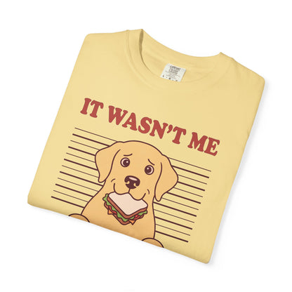 Labrador Retriever Shirt, It Wasn't Me Known Snack Thief Funny Dog Comfort Colors Tee