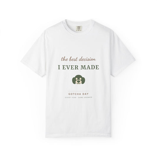 Gotcha Day Script Shirt — Rescue Dog Mom Adoption Anniversary Comfort Colors® Tee