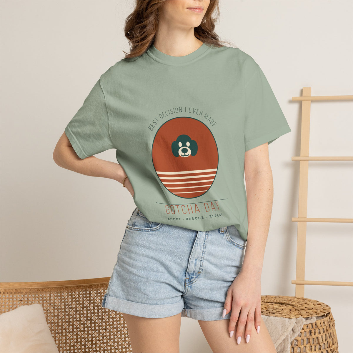 Gotcha Day Sunset Shirt — Retro Rescue Dog Adoption Anniversary Comfort Colors® Tee