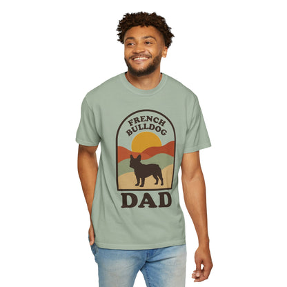 French Bulldog Dad Shirt — Retro Sunset Comfort Colors® Tee | Frenchie Lover Gift