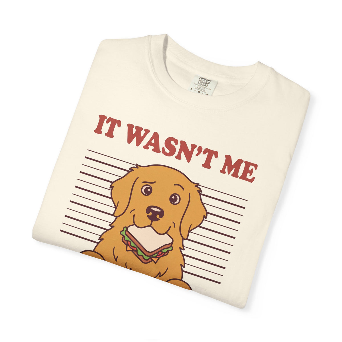 Golden Retriever Shirt, It Wasn't Me Known Snack Thief Funny Dog Comfort Colors Tee