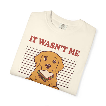 Golden Retriever Shirt, It Wasn't Me Known Snack Thief Funny Dog Comfort Colors Tee