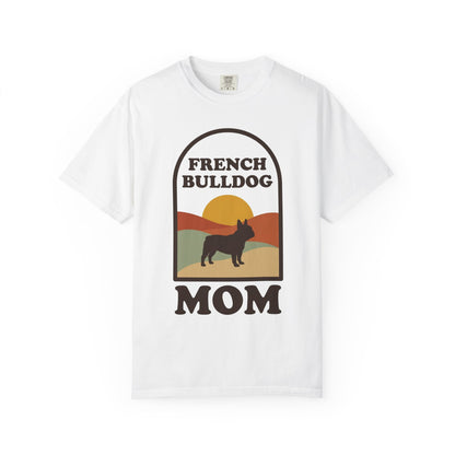 French Bulldog Mom Shirt — Retro Sunset Comfort Colors® Tee | Frenchie Mom Gift