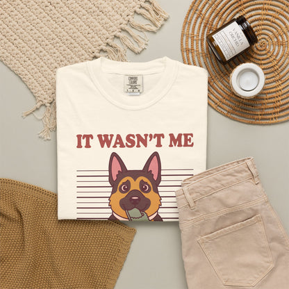 German Shepherd Shirt, It Wasn't Me Known Slipper Thief Funny Dog Comfort Colors Tee
