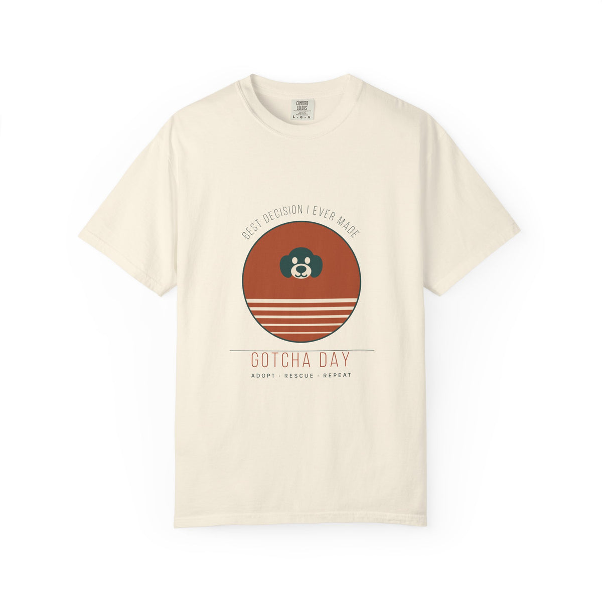 Gotcha Day Sunset Shirt — Retro Rescue Dog Adoption Anniversary Comfort Colors® Tee