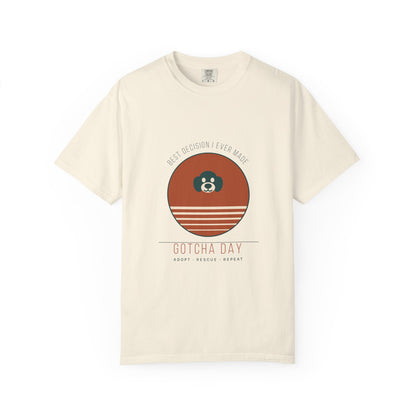 Gotcha Day Sunset Shirt — Retro Rescue Dog Adoption Anniversary Comfort Colors® Tee