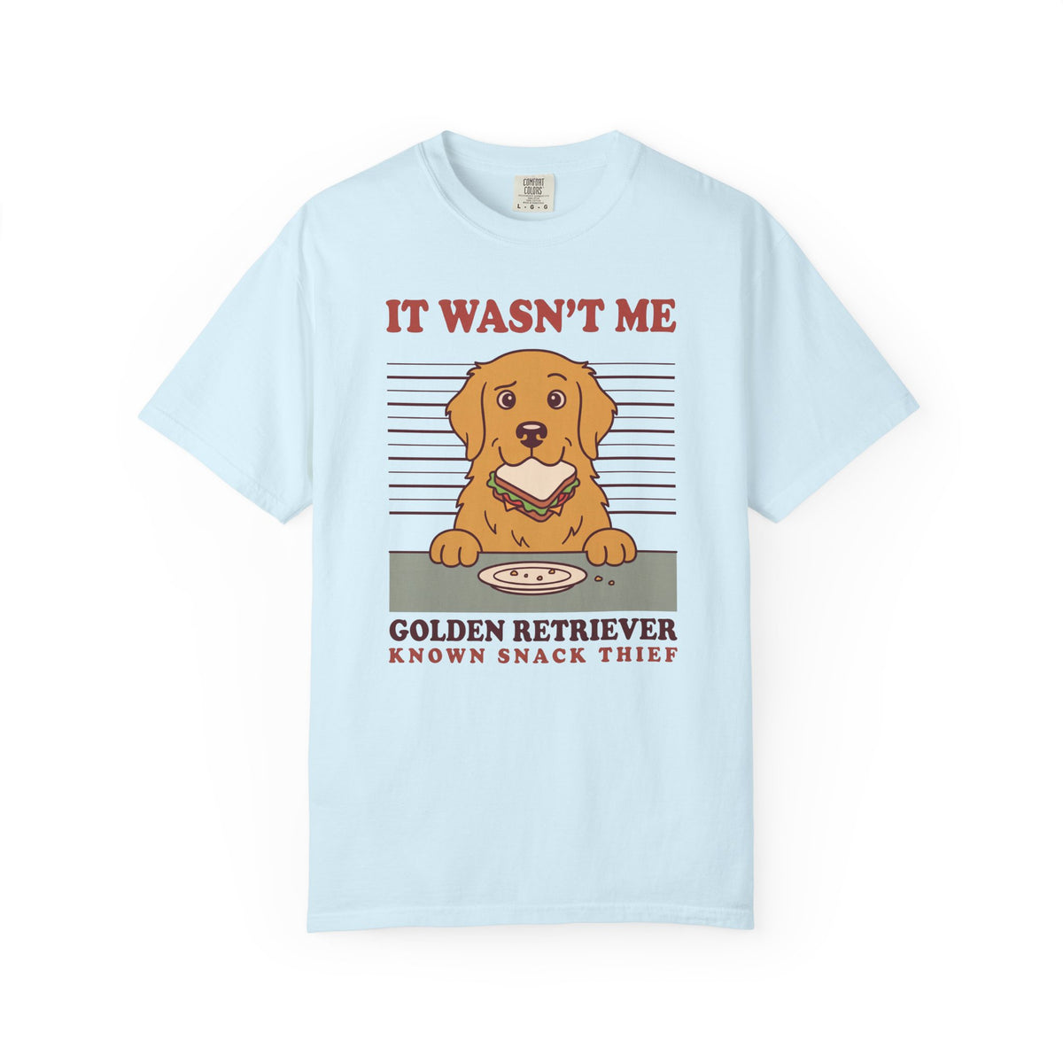 Golden Retriever Shirt, It Wasn't Me Known Snack Thief Funny Dog Comfort Colors Tee