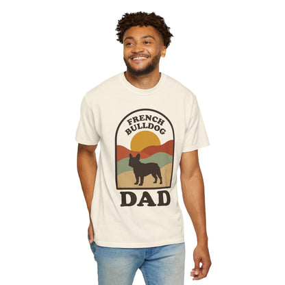 French Bulldog Dad Shirt — Retro Sunset Comfort Colors® Tee | Frenchie Lover Gift