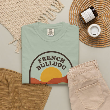 French Bulldog Dad Shirt — Retro Sunset Comfort Colors® Tee | Frenchie Lover Gift