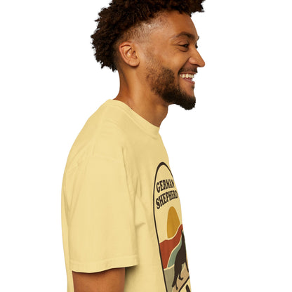 German Shepherd Dad Shirt — Retro Sunset Comfort Colors® Tee | GSD Dad Gift