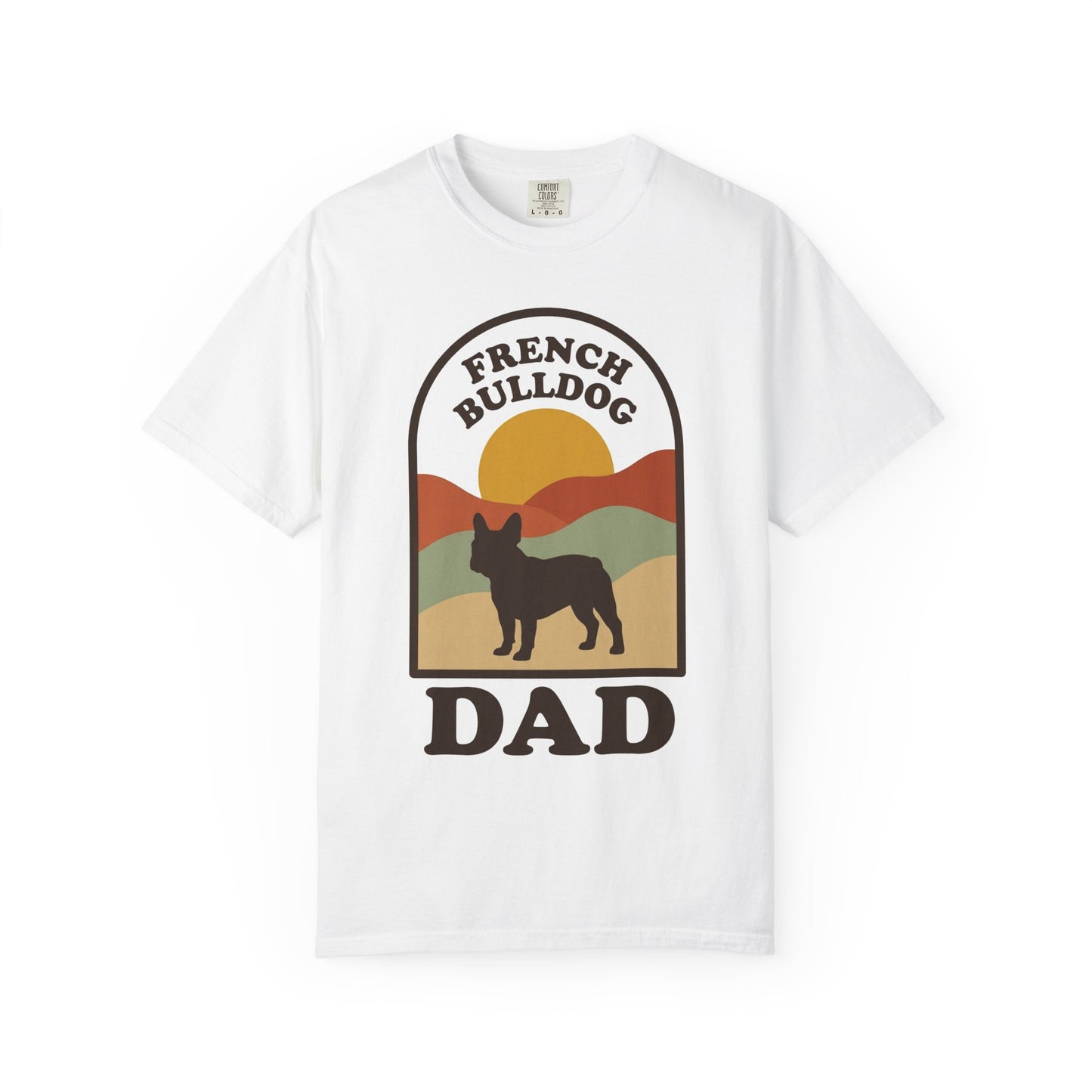French Bulldog Dad Shirt — Retro Sunset Comfort Colors® Tee | Frenchie Lover Gift