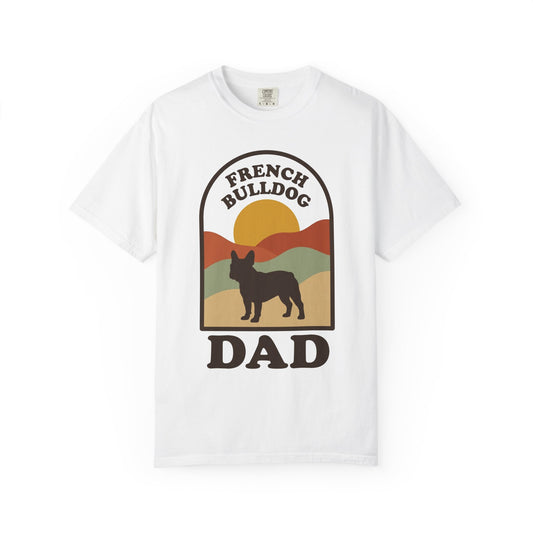 French Bulldog Dad Shirt — Retro Sunset Comfort Colors® Tee | Frenchie Lover Gift