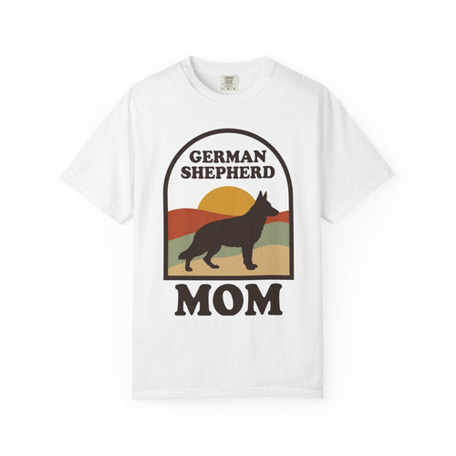 German Shepherd Mom Shirt — Retro Sunset Comfort Colors® Tee | GSD Mom Gift